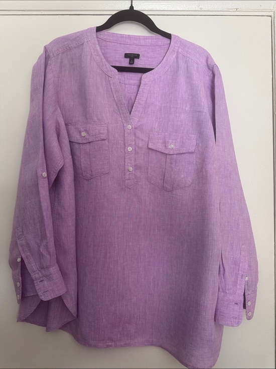 Talbots Tops - Talbots Lavender 100% Linen Pullover Tunic, Sz 2X